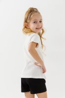 Костюм футболка+шорты для девочки Baby Show 12158 110 см Молочный  Фото №3