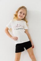 Костюм футболка+шорты для девочки Baby Show 12158 110 см Молочный  Фото №1