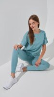 Костюм лосины+футболка однотонный женский On me 986 S Оливковый
