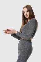 Костюм однотонный женский MyChance 2402 44 Серебряный (2000990274489D)  Фото №0
