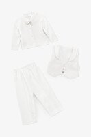 Костюм святковий для хлопчика Mini Papi 0215 56 см Молочний