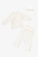 Костюм розпашенка+повзунки+шапка для малюків Baby Life А-320 56 см Молочний