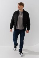 Куртка бомбер однотонная мужская 2503 XL Черный  Фото №0