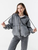 Куртка джинсова жіноча Zeo Basic 3640 XS Світло-сірий (2000990405982D)  Фото №1