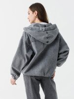 Куртка джинсова жіноча Zeo Basic 3640 XS Світло-сірий (2000990405982D)  Фото №3