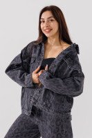 Куртка джинсова жіноча Zeo Basic 4408-K S Темно-сірий (2000990617965D)  Фото №1