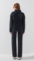 Купить Куртка джинсовая однотонная женская On me 4954 S Черный Артикул: 2000999192319 Миниатюра фотографии № 5