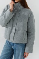 Куртка однотонна жіноча On me 990 S Світло-сірий  Фото №1