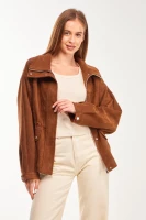 Купить Куртка однотонная женская GENUA G01116-0010 XL Коричневый Артикул: 2000999417078 Миниатюра фотографии № 1