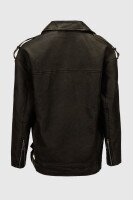 Куртка однотонная из экокожи женская 2375 S Хаки (2000990635419D)  Фото №10