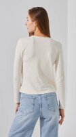 Лонгслив однотонный женский Bclothing 8837 S Молочный  Фото №3