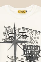 Лонгслив с принтом для девочки LAWA P-GB02301 122 см Молочный  Фото №5