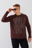 Лонгслив с принтом мужской LAWA P-MB02329 S Темно-коричневый  Фото №0