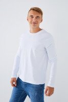 Лонгслив однотонный мужской 2024 XL Белый (2000990622181D)  Фото №0