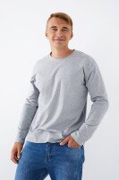 Лонгслив однотонный мужской 2024 S Серый (2000990622266D)  Фото №1