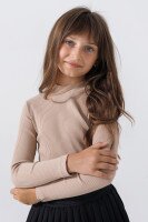 Лонгслів однотонний для дівчинки Baby Show 43720 122 см Бежевий (2000990634689D)  Фото №0