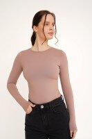 Лонгслів однотонний жіночий LAWA WBC02348 XL Мокко  Фото №1