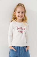 Лонгслив с принтом для девочки Baby Show 14483 92 см Молочный  Фото №0