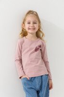 Лонгслив с принтом для девочки Baby Show 14484 92 см Пудровый  Фото №0