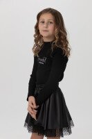 Лонгслів з принтом для дівчинки Viollen 5014 164 см Чорний (2000990207982D)  Фото №0