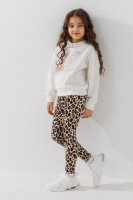 Лосини з візерунком для дівчинки Happy Kids 105 110 см Бежевий  Фото №0