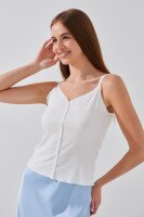 Майка однотонная женская W23-24 One Size Белый (2000989430070S)  Фото №1