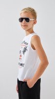 Майка с принтом для мальчика LAWA P-BB02319 146 см Белый  Фото №1