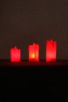 Набор LED свечей 3шт. 264 5х3,5см; 6,5х3,5см; 8х3,5см Красный (6922166372644A)  Фото №1