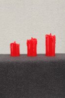 Набор LED свечей 3шт. 264 5х3,5см; 6,5х3,5см; 8х3,5см Красный (6922166372644A)  Фото №0