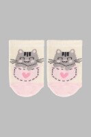 Носки для девочки VT Socks ШДК024-1750 Киса 8-10 Молочный (2000903556275A)