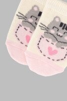 Носки для девочки VT Socks ШДК024-1750 Киса 8-10 Молочный (2000903556275A)  Фото №1