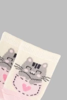 Шкарпетки для дівчинки VT Socks ШДК024-1750 Киця 8-10 Молочний (2000903556275A)  Фото №2