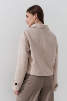 Пальто однотонное женское On me 5288 XL Молочный  Фото №3