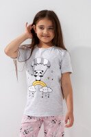 Піжама для дівчинки Mini Moon 9069 110 см Сірий  Фото №1