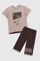 Пижама футболка+капри для мальчика Tom John 89949 122-128 см Коричневый (2000990637376S)  Фото №5