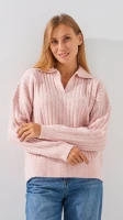 Поло однотонний жіночий On me 8527 One Size Пудровий