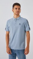 Поло с принтом мужской 3012SM XL Джинсовый