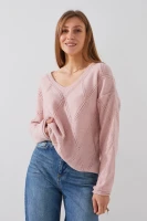 Пуловер однотонный женский Park karon 8329 One Size Пудровый