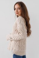 Пуловер однотонний жіночий Femme 2026 One Size Бежевий (2000990221476W)  Фото №3