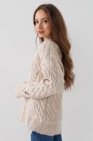 Пуловер однотонний жіночий Femme 2026 One Size Бежевий (2000990221476W)  Фото №3