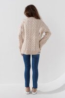 Пуловер однотонний жіночий Femme 2026 One Size Бежевий (2000990221476W)  Фото №4