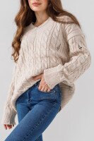 Пуловер однотонний жіночий Femme 2026 One Size Бежевий (2000990221476W)  Фото №1