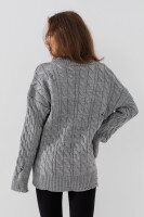 Пуловер однотонний жіночий Femme 2026 One Size Сірий (2000990221490W)  Фото №4