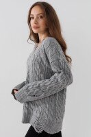 Пуловер однотонний жіночий Femme 2026 One Size Сірий (2000990221490W)  Фото №1