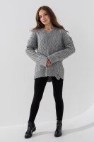 Пуловер однотонний жіночий Femme 2026 One Size Сірий (2000990221490W)  Фото №0