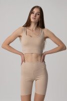 Шорты фитнес однотонные женские Cotton Angel A-2002 XS Бежевый (2000990152558A)  Фото №2