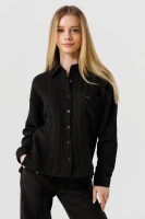 Рубашка однотонная для девочки LocoLoco 9078 158 см Черный (2000990486769S)(SC)  Фото №3