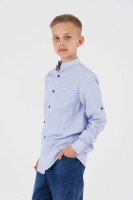 Сорочка однотонна для хлопчика Redpolo 1723-1 158 см Блакитний (2000990388094D)(SC)  Фото №1