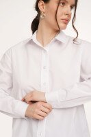 Рубашка однотонная женская LAWA CTM WTC02313 S Белый с фиолетовым оттенком  Фото №3