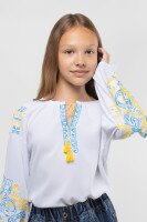 Рубашка вышиванка для девочки Козачок ОЛЬГА 116 см Желто-голубой  Фото №0